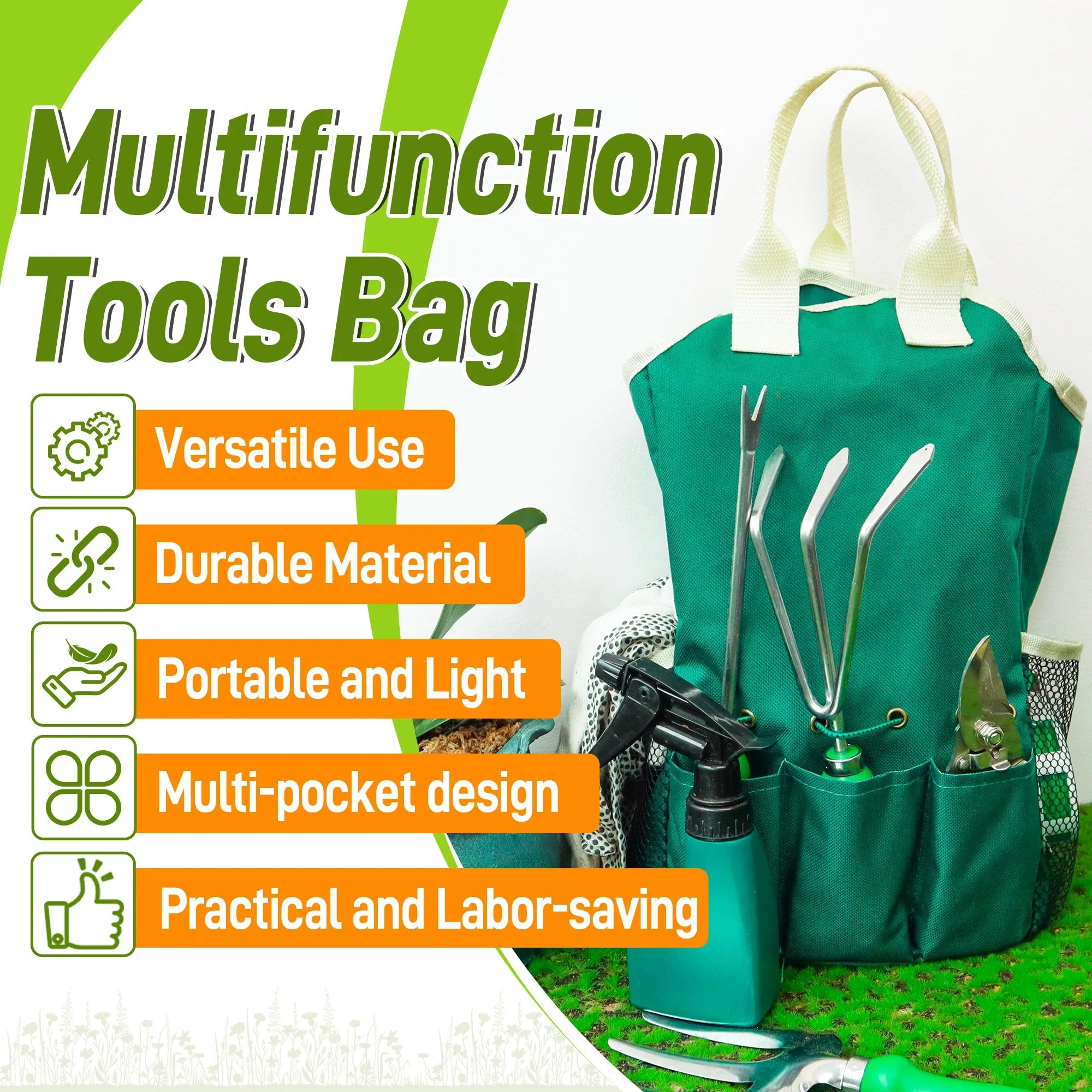 11 Piece Garden Tool Set |  with Organizer Bag