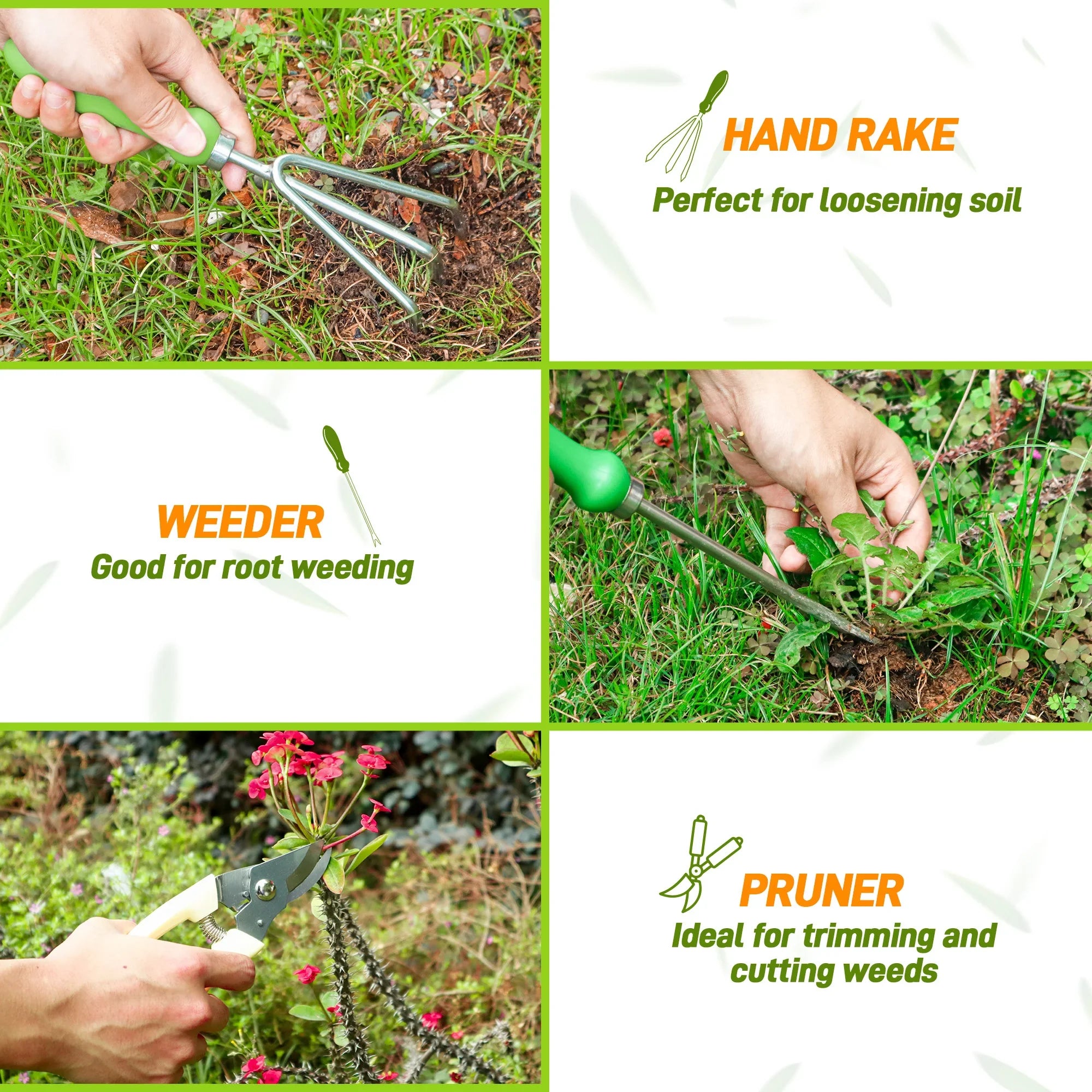 11 Piece Garden Tool Set |  with Organizer Bag
