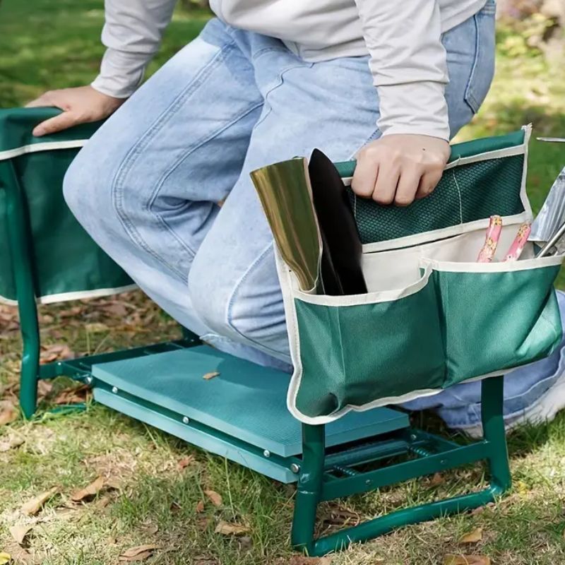 2 in 1 Garden Kneeler & Seat - with Foam Pad and Tool Pouch