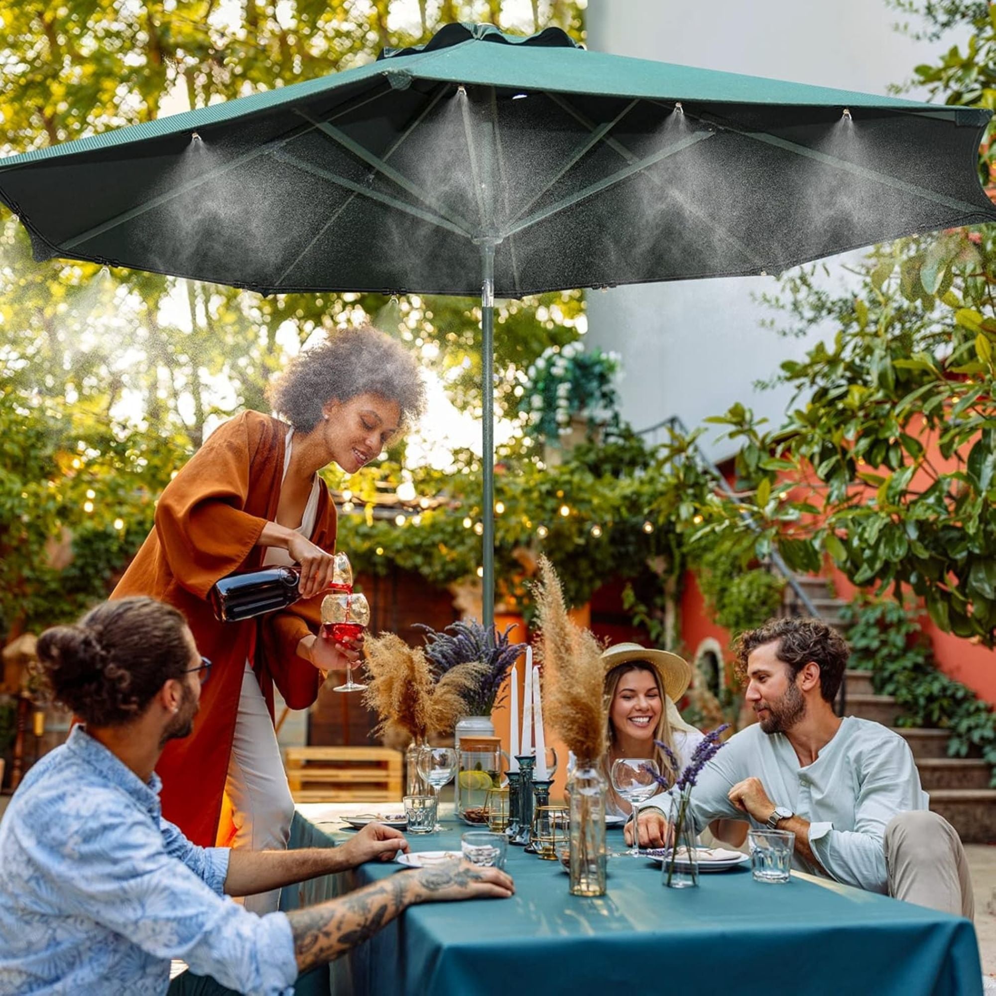 Metal Misting Cooling System – Outdoor Garden & Patio Mist Kit