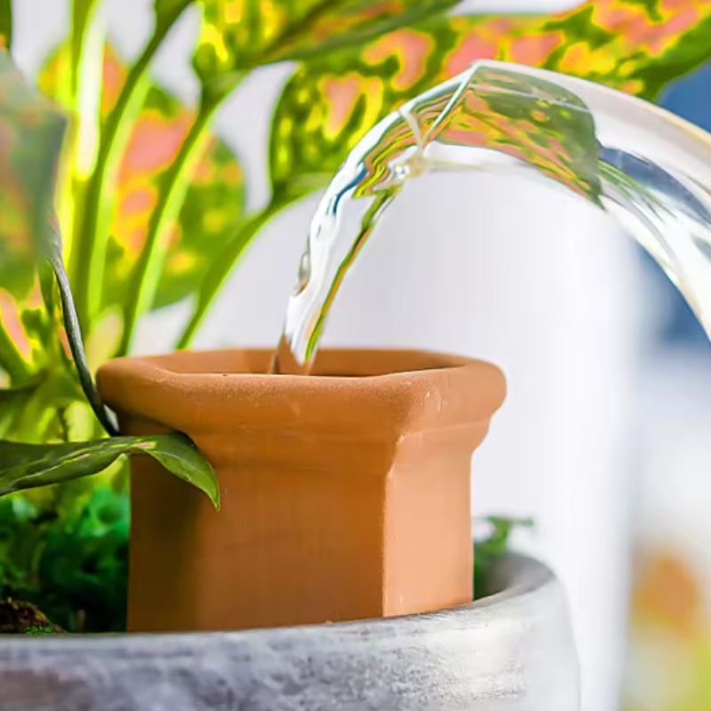 4 Pack Terracotta Self Watering Stakes – Automatic Plant Waterers for Indoor & Outdoor