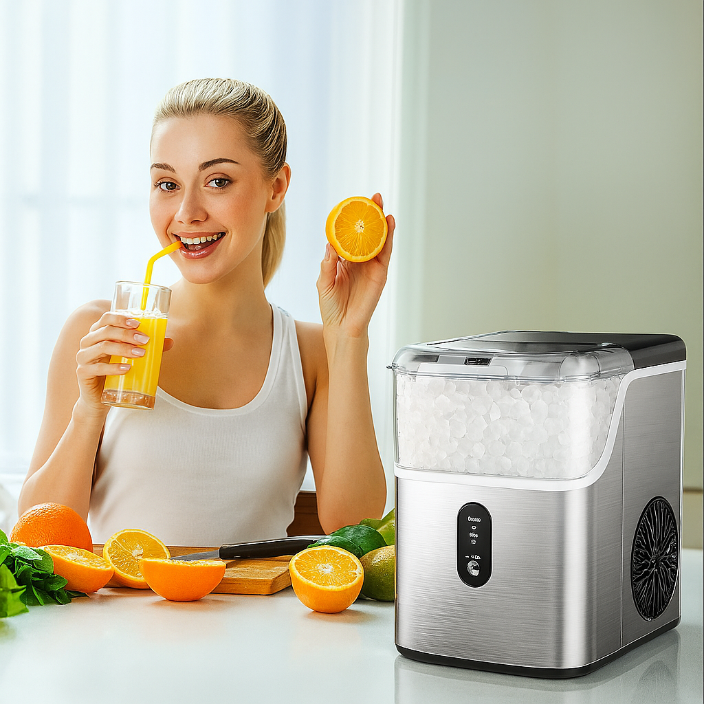 Effortless Ice Maker – Stainless Steel, Self-Cleaning