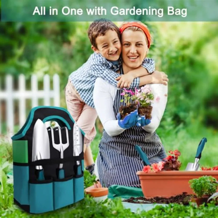 7-Piece Garden Tools with Storage Bag  – Ergonomic Handles & Strong