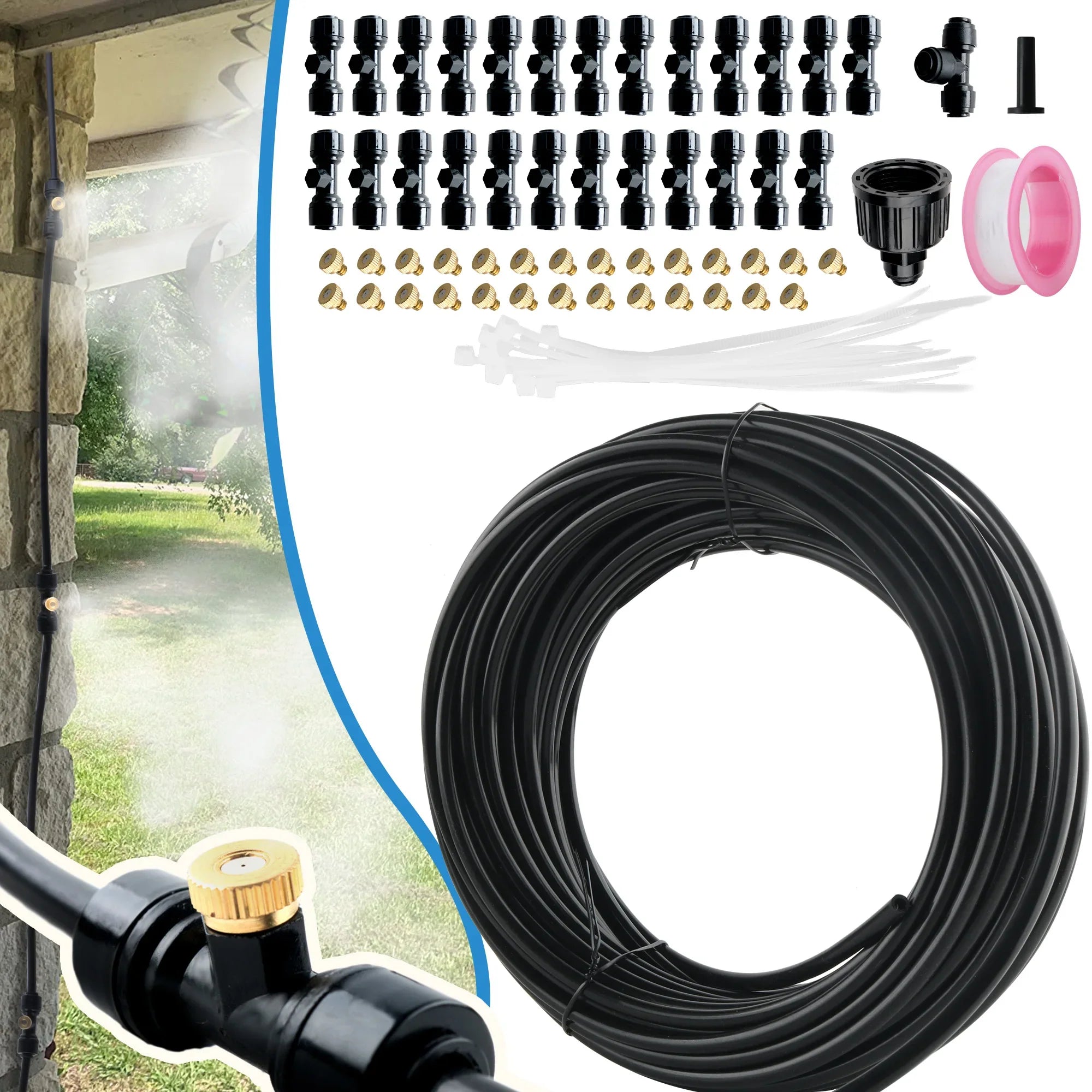Metal Misting Cooling System – Outdoor Garden & Patio Mist Kit
