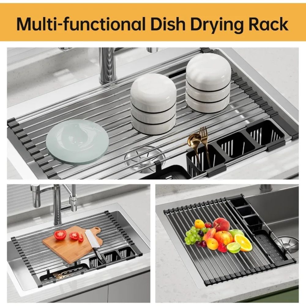 Adjustable Dish Drying Rack - Heat-Resistant and Durable