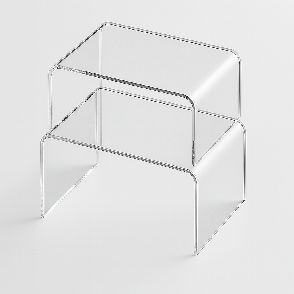 Clear Cabinet Organizer Shelf – Set of 2 Stackable Pantry & Kitchen Countertop Shelves