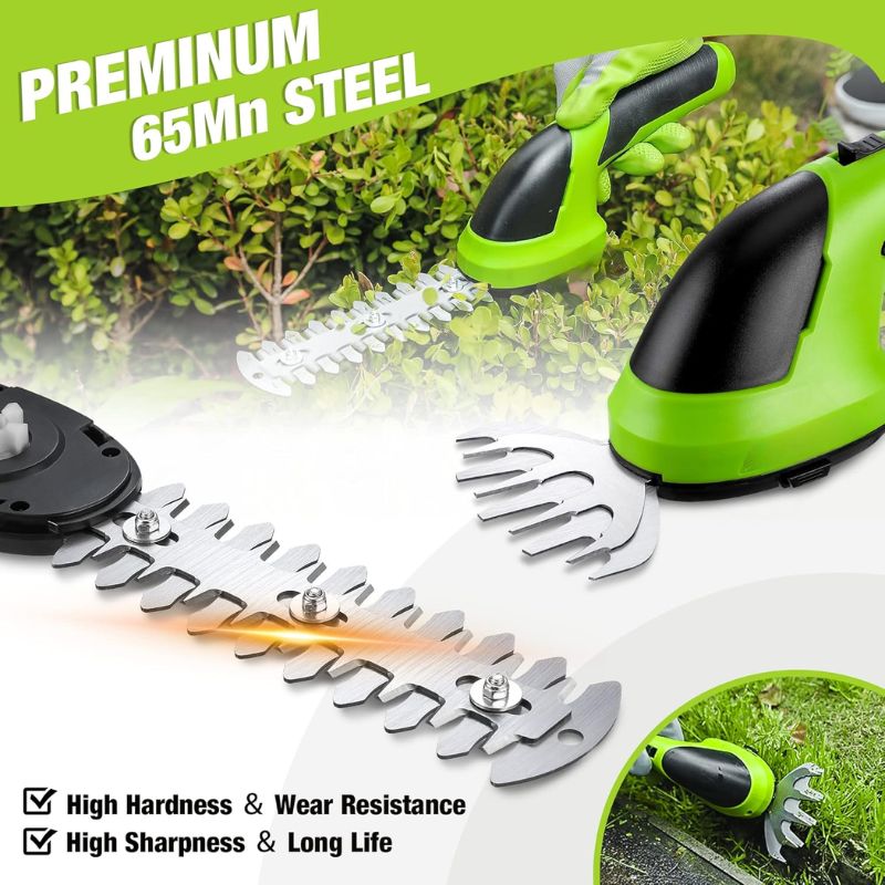 Cordless Grass & Shrub Trimmer – 2 in 1 Rechargeable Cutter
