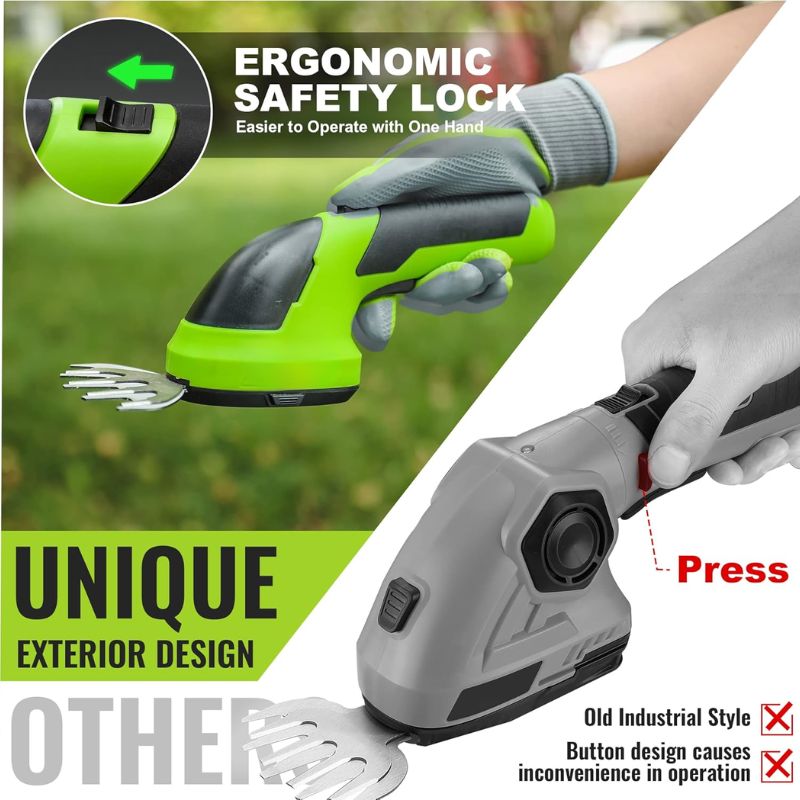 Cordless Grass & Shrub Trimmer – 2 in 1 Rechargeable Cutter