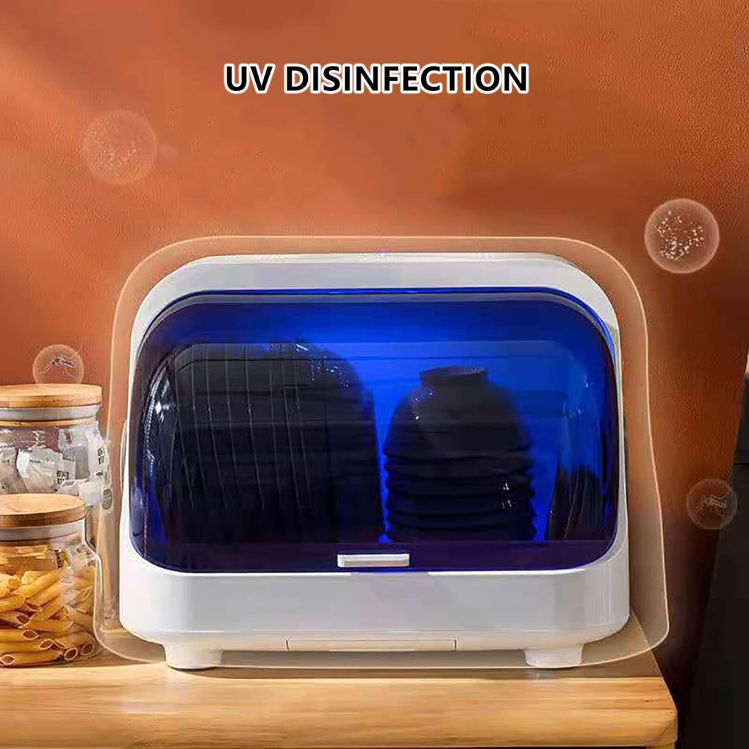 Tableware Disinfection Cabinet with Drying & Sterilization – USB Rechargeable Multi-Function Dish Rack for Hygienic Kitchen Storage