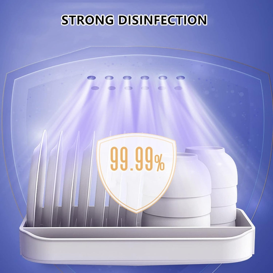 Tableware Disinfection Cabinet with Drying & Sterilization – USB Rechargeable Multi-Function Dish Rack for Hygienic Kitchen Storage