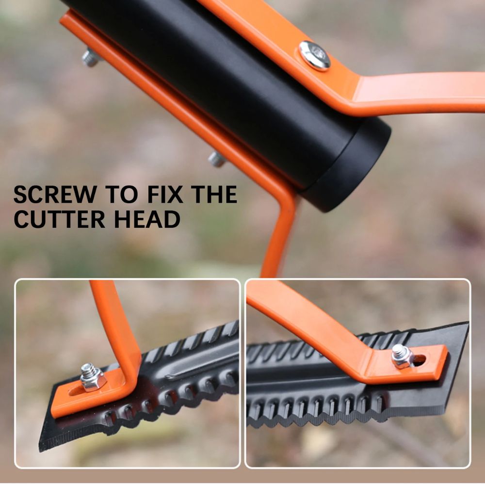 Double Edged Grass Whip – Long Handle Manual Grass & Weed Cutter for Gardening