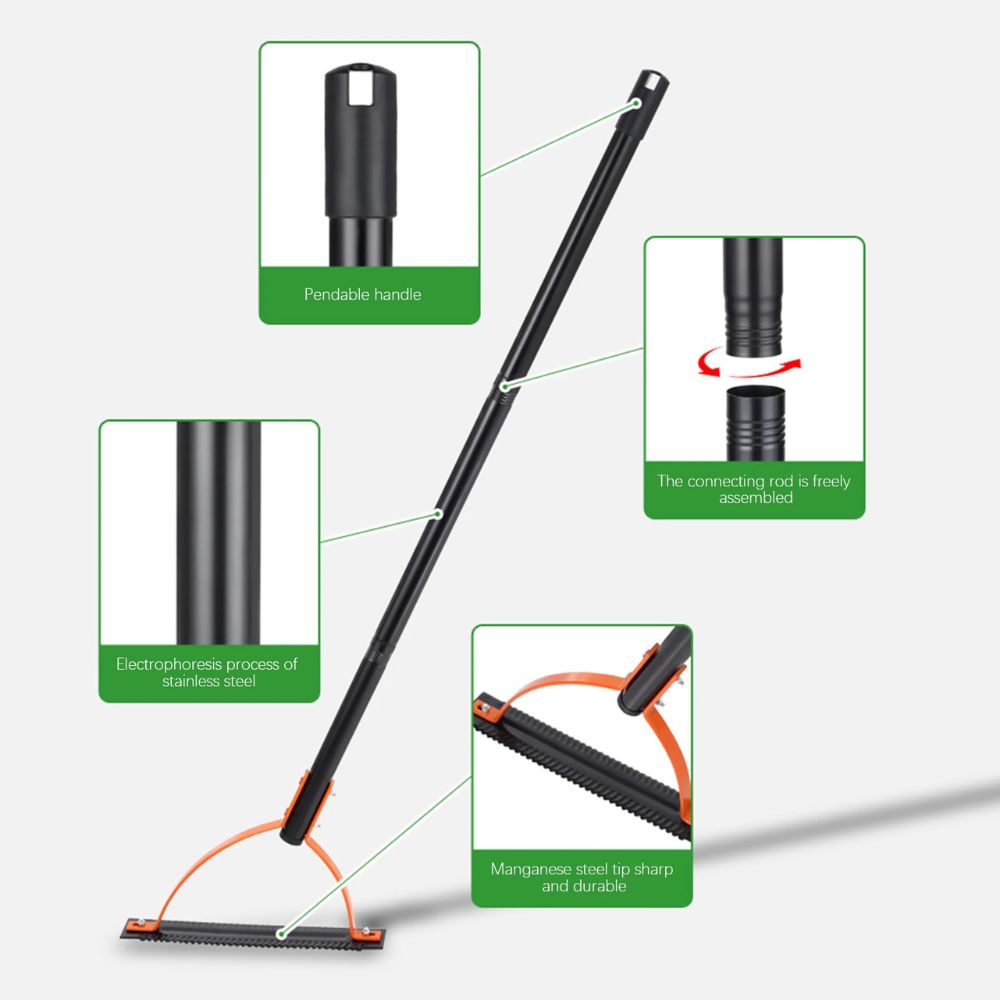 Double Edged Grass Whip – Long Handle Manual Grass & Weed Cutter for Gardening