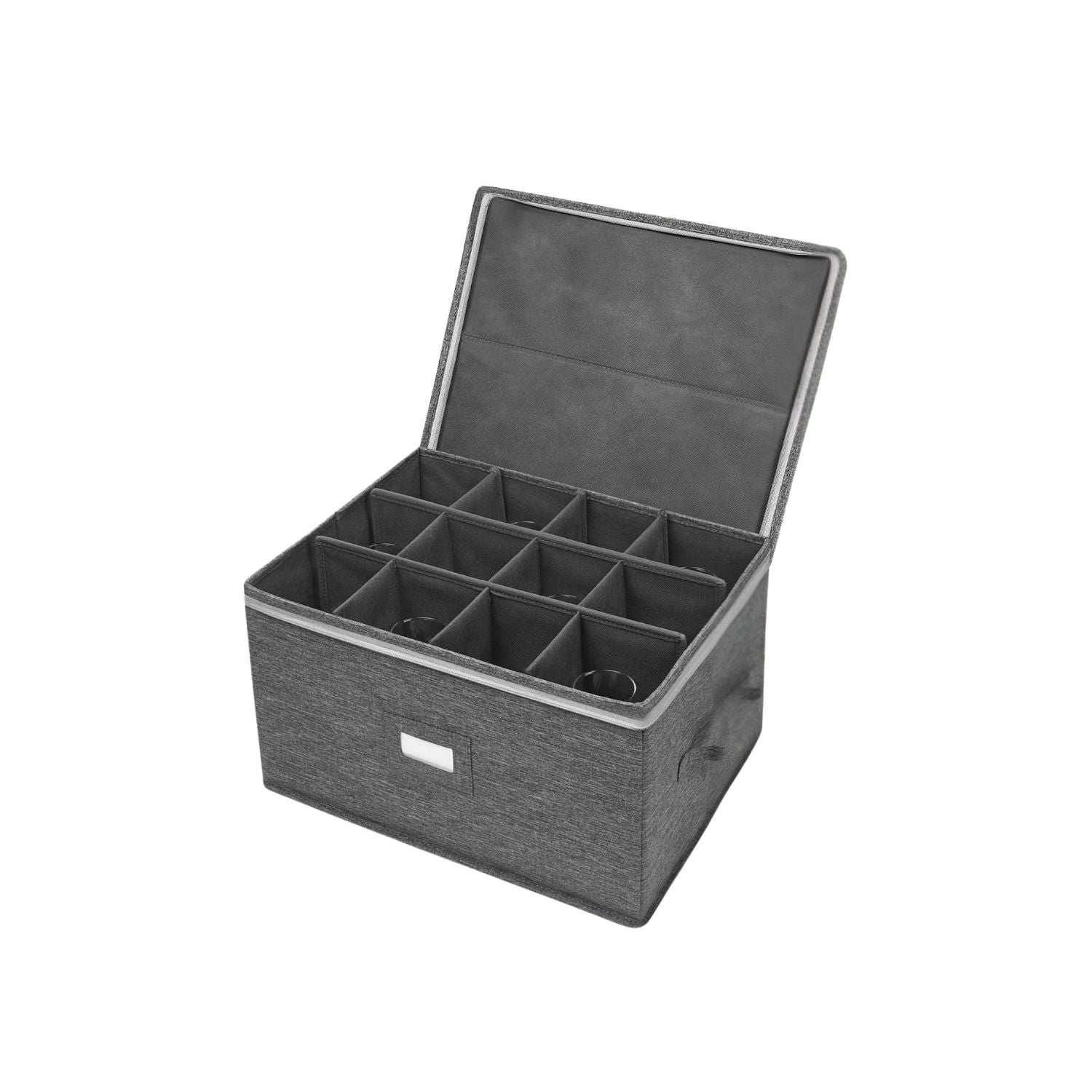 Durable Glass Storage Box – Holds 16 Glasses with Dividers