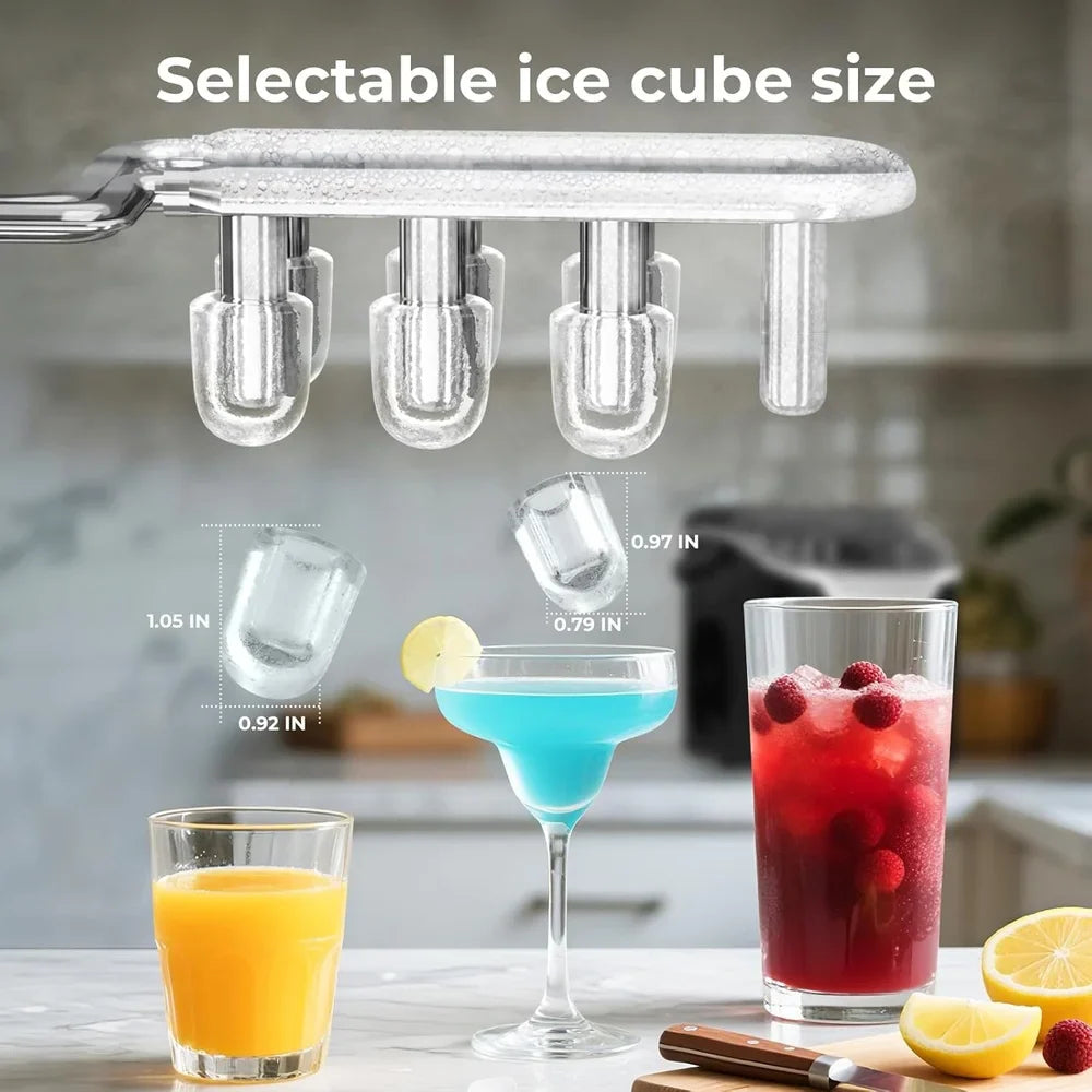 Energy Efficient Ice Maker - Self-Cleaning & LED Display