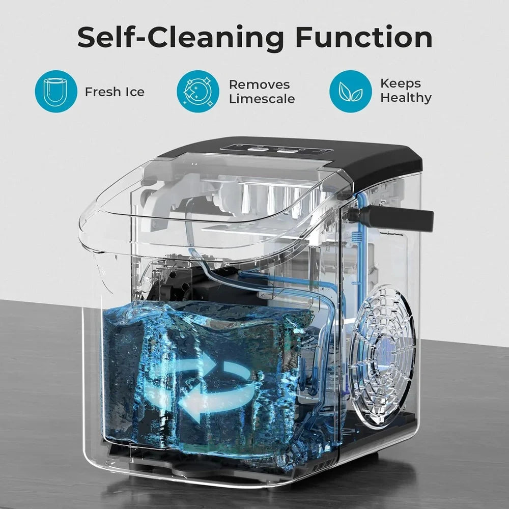 Energy Efficient Ice Maker - Self-Cleaning & LED Display
