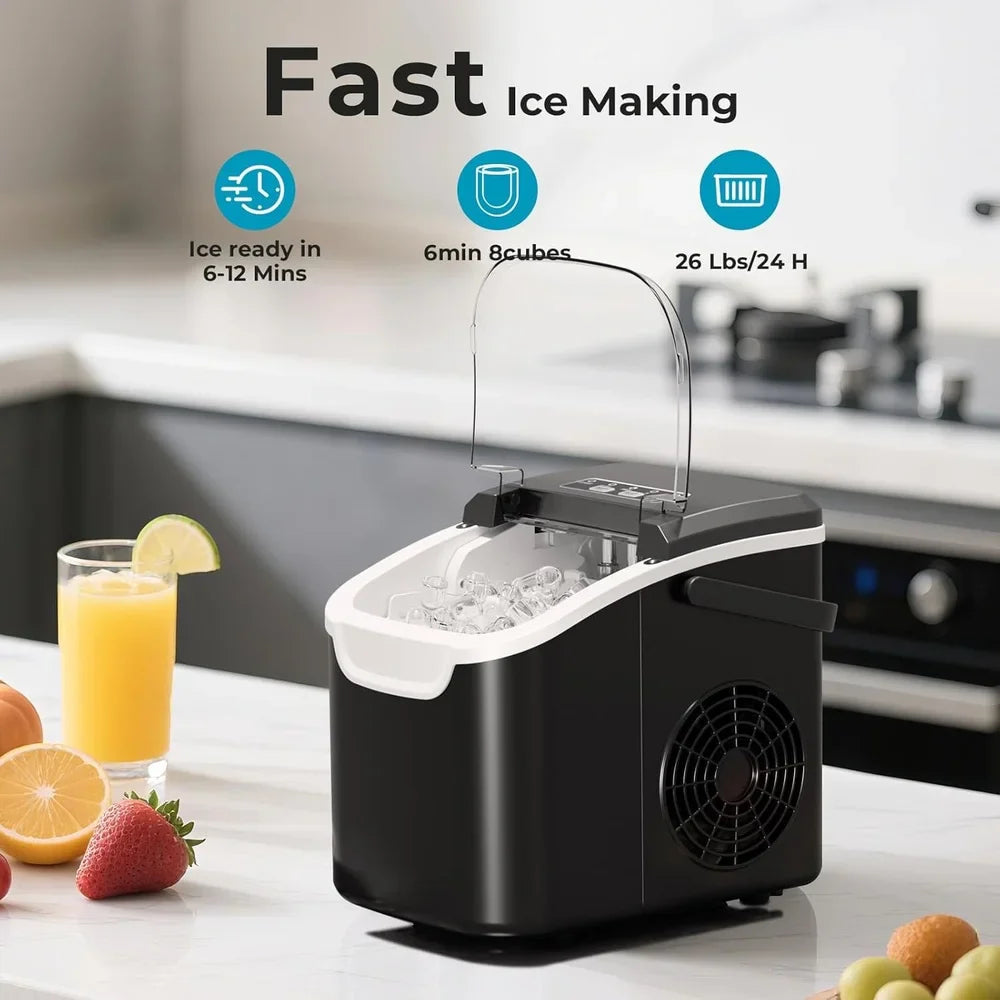 Energy Efficient Ice Maker - Self-Cleaning & LED Display