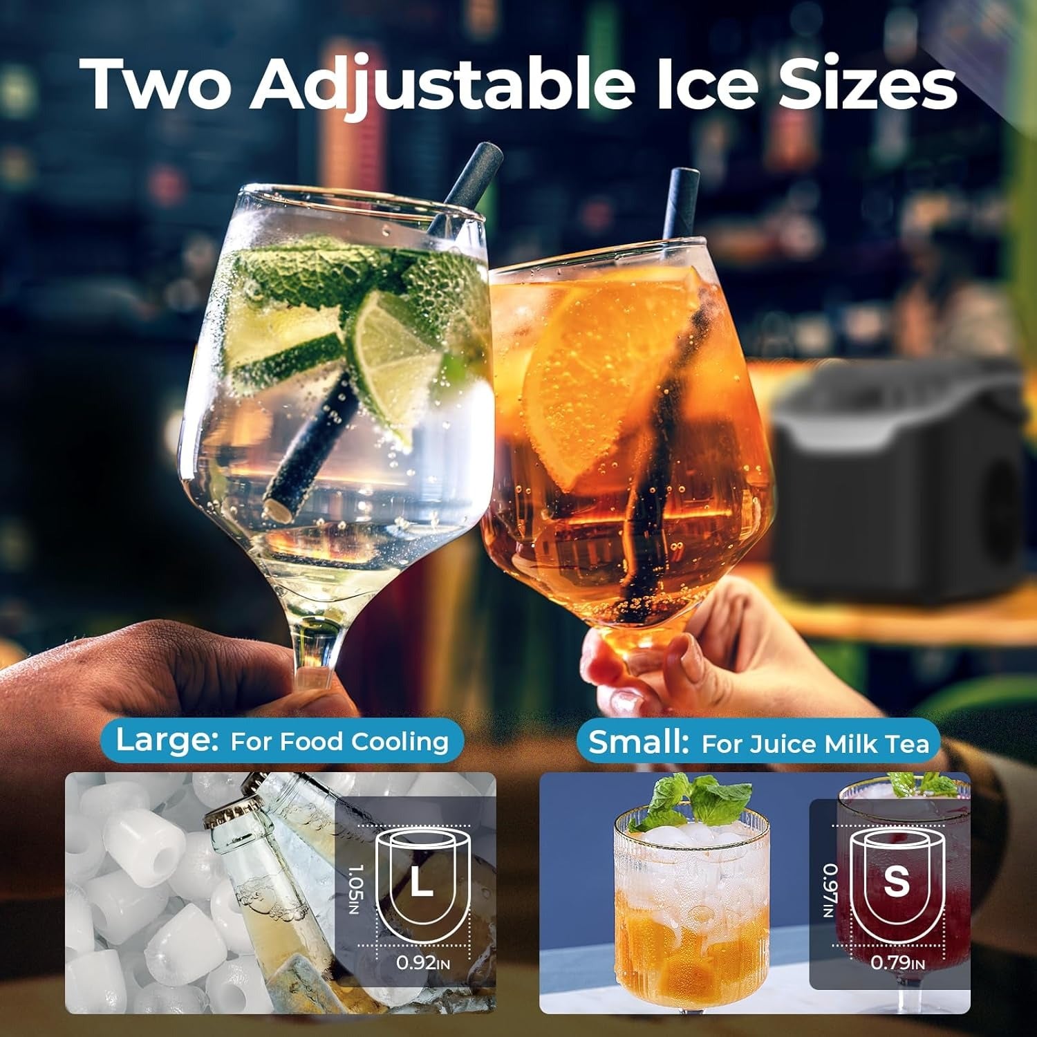 Energy Efficient Ice Maker - Self-Cleaning & LED Display