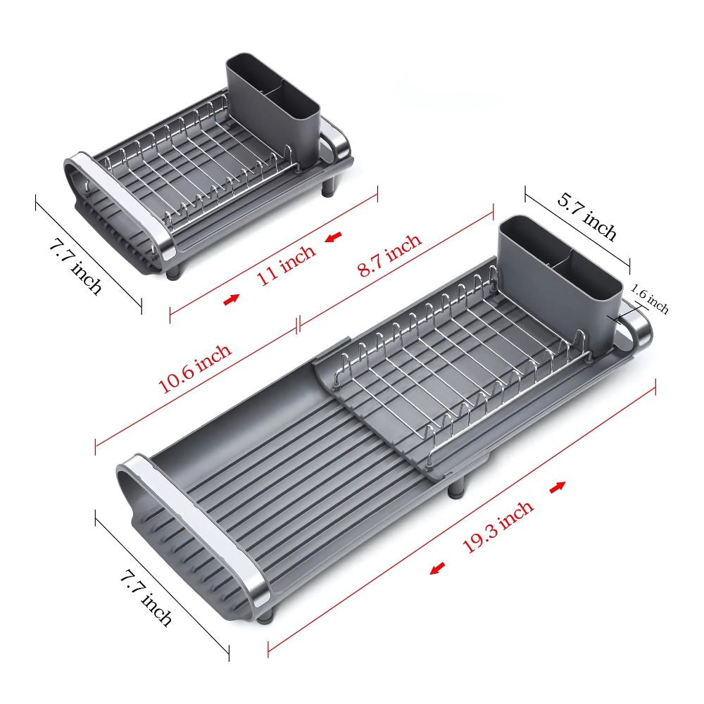 Expandable Stainless Steel Dish Rack – Compact & Rustproof Drainer
