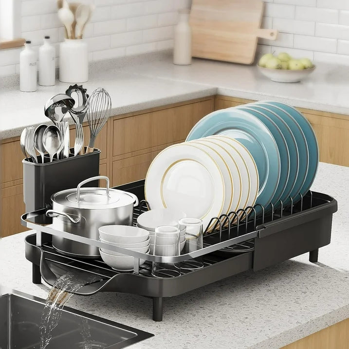 Expandable Stainless Steel Dish Drying Rack – Easy Kitchen Organization