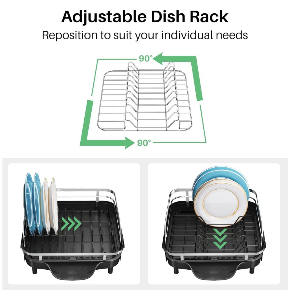 Expandable Stainless Steel Dish Drying Rack – Easy Kitchen Organization