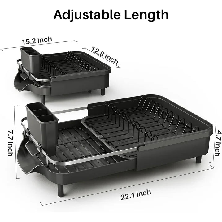 Expandable Stainless Steel Dish Drying Rack – Easy Kitchen Organization