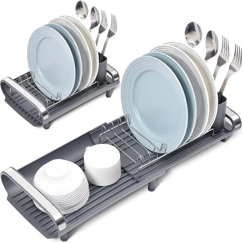 Expandable Stainless Steel Dish Rack – Compact & Rustproof Drainer