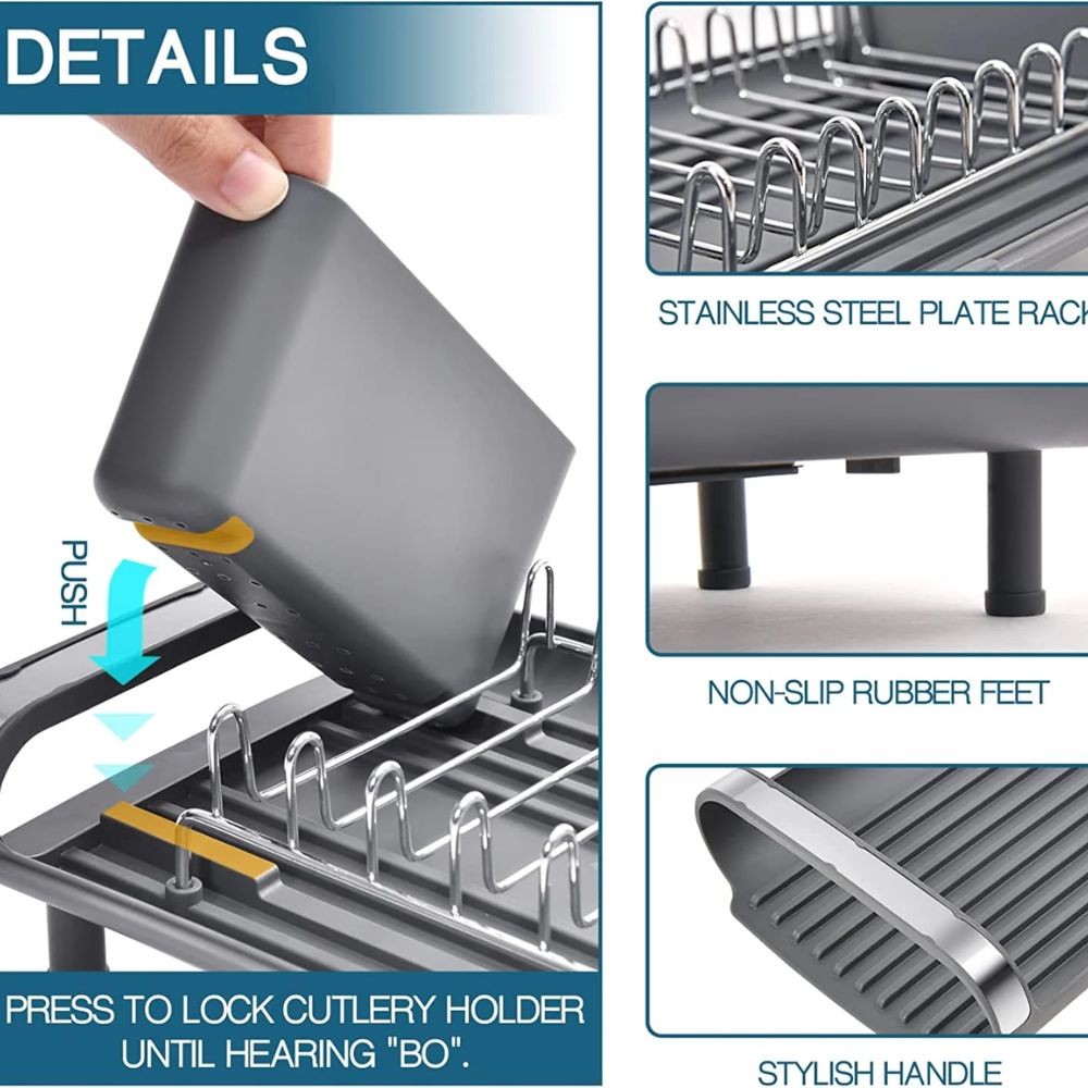 Expandable Stainless Steel Dish Rack – Compact & Rustproof Drainer
