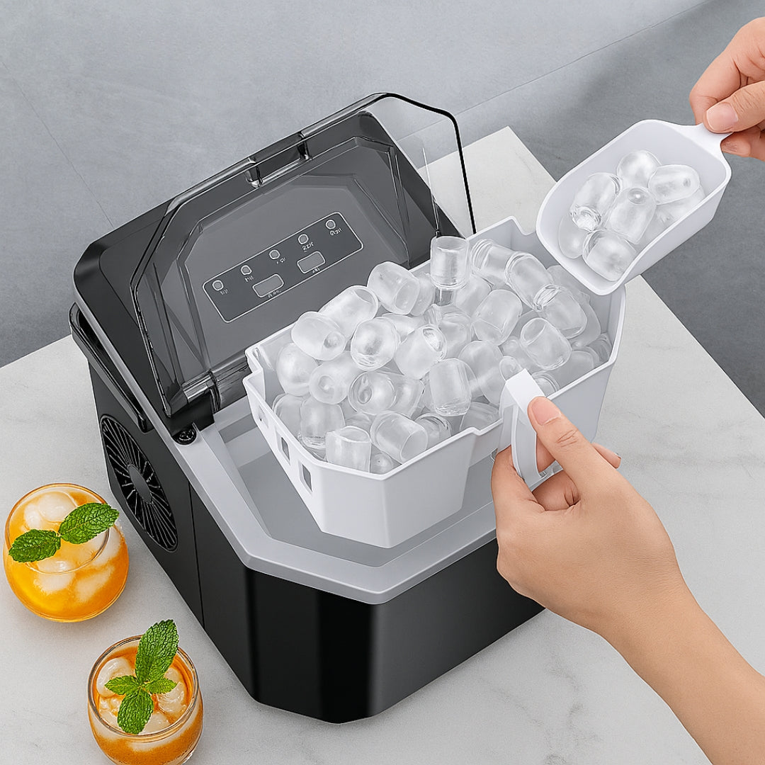 Space-Saving Ice Machine – Ideal for Kitchen, Office, or Travel