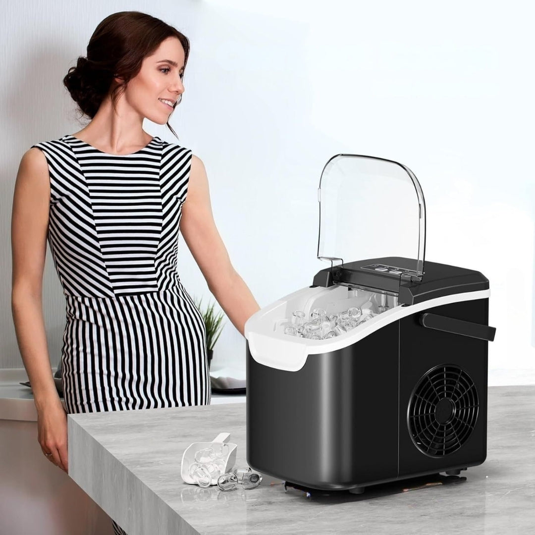 Energy Efficient Ice Maker - Self-Cleaning & LED Display