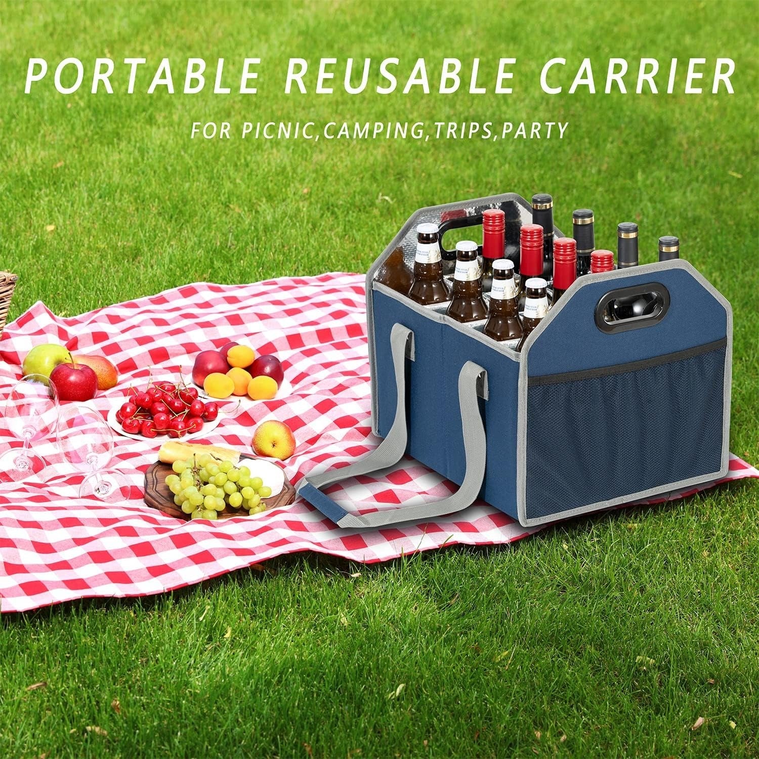 Foldable 12-Bottle Organizer – Portable, Dust-Proof & Durable