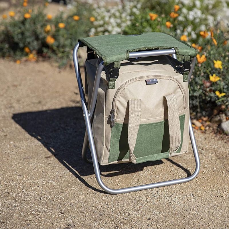 Gardener Folding Seat with Tools – Portable Garden Stool & Detachable Tote