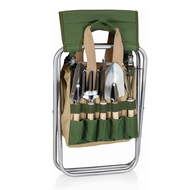 Gardener Folding Seat with Tools – Portable Garden Stool & Detachable Tote