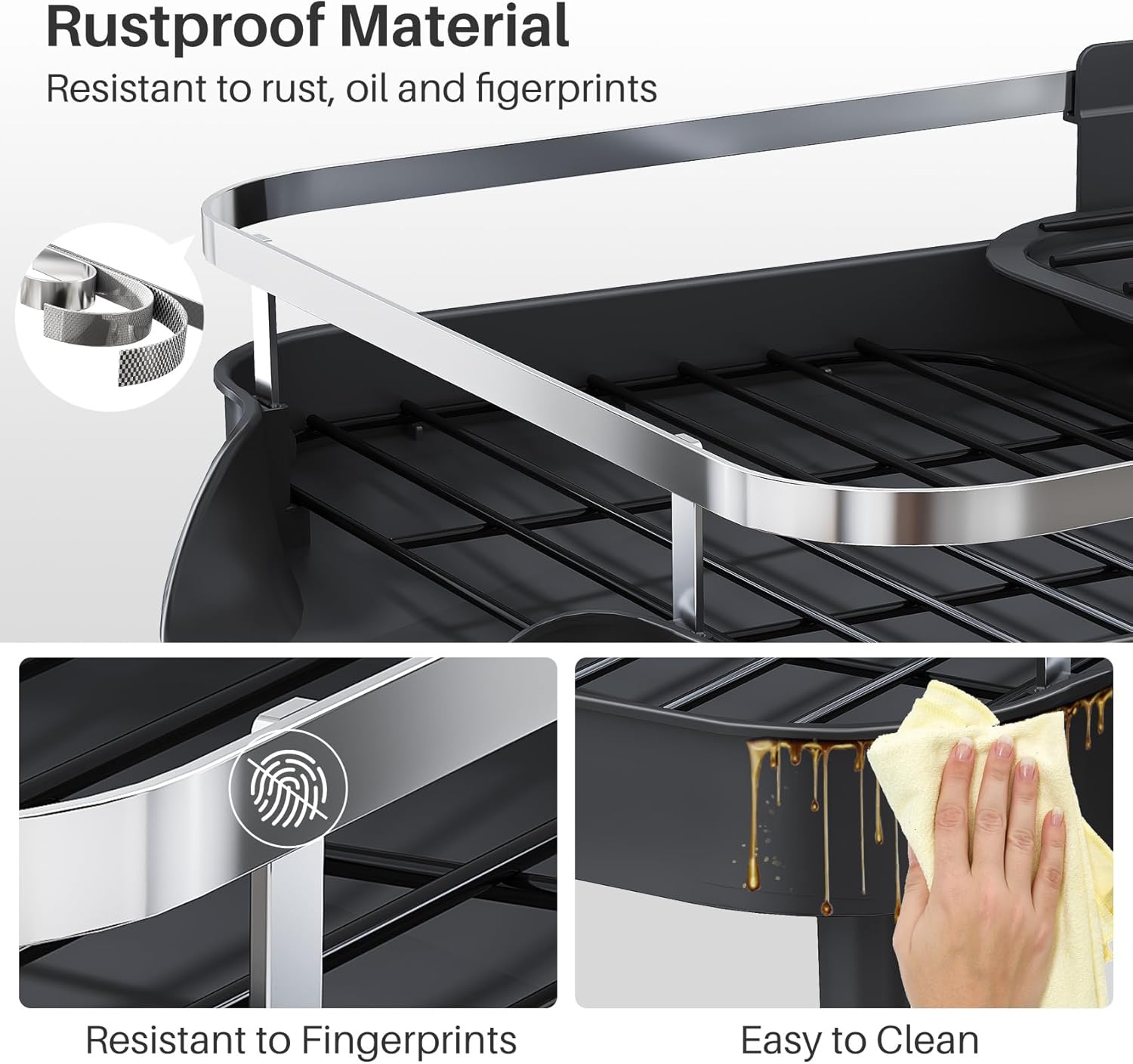 Expandable Stainless Steel Dish Drying Rack – Easy Kitchen Organization