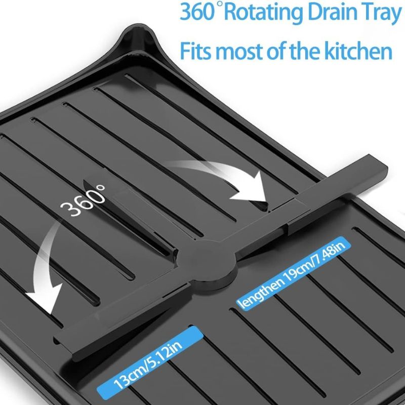 Large Capacity Dish Drying Rack - No Tools, Smart Drain Design