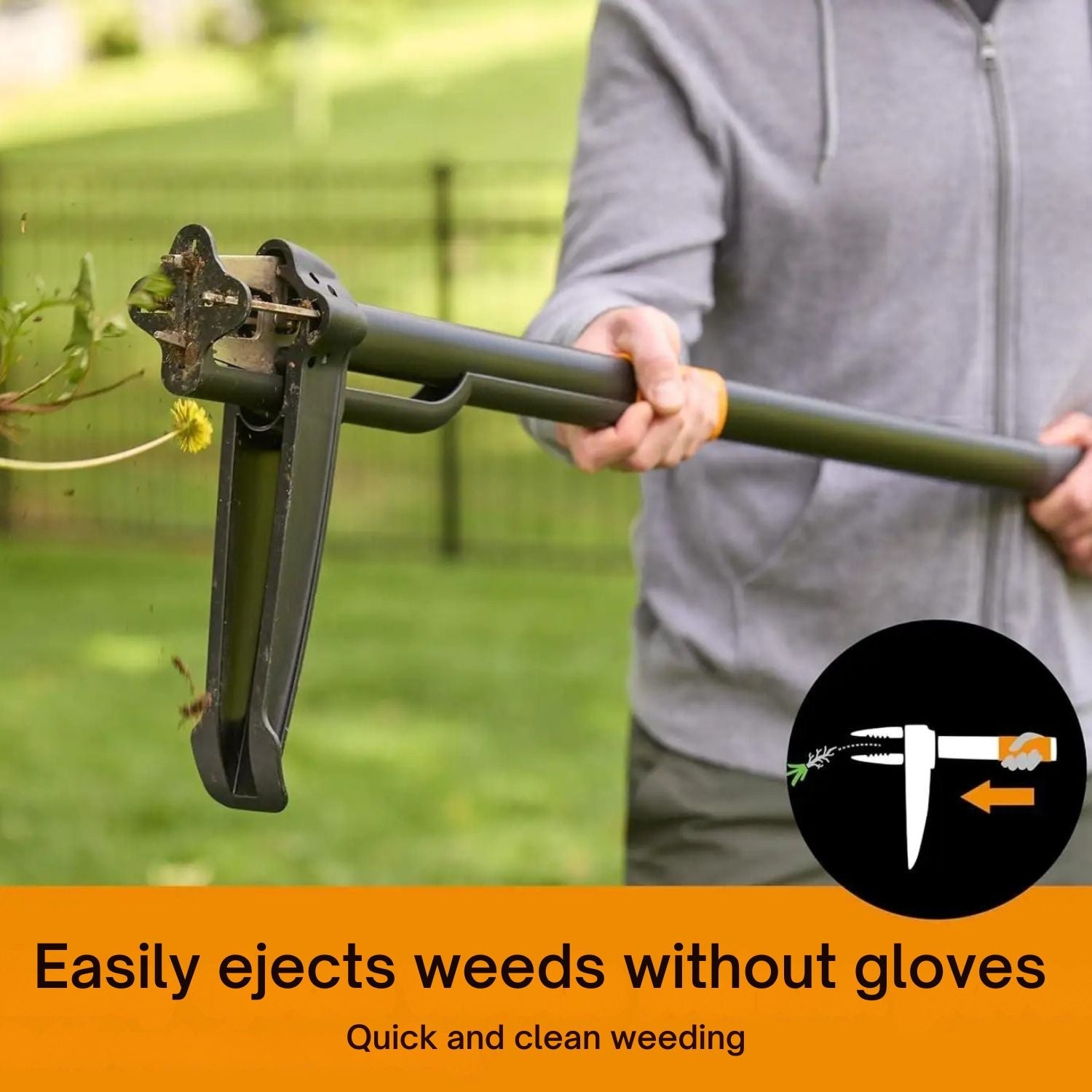 Long Handle Manual Weed Puller – Ergonomic Grip & Eject System