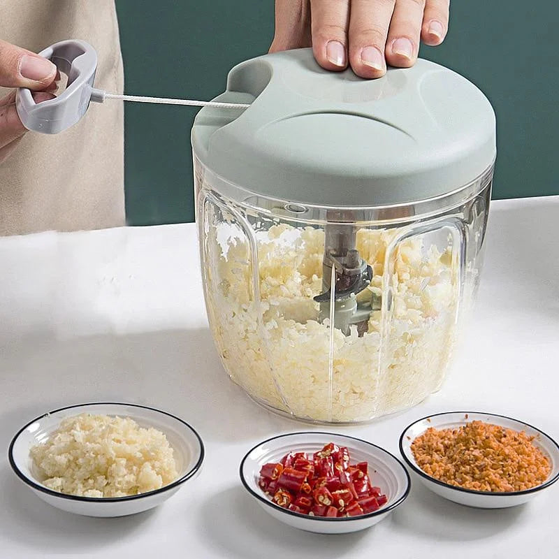 Manual Pull String Food Chopper - Garlic & Vegetable