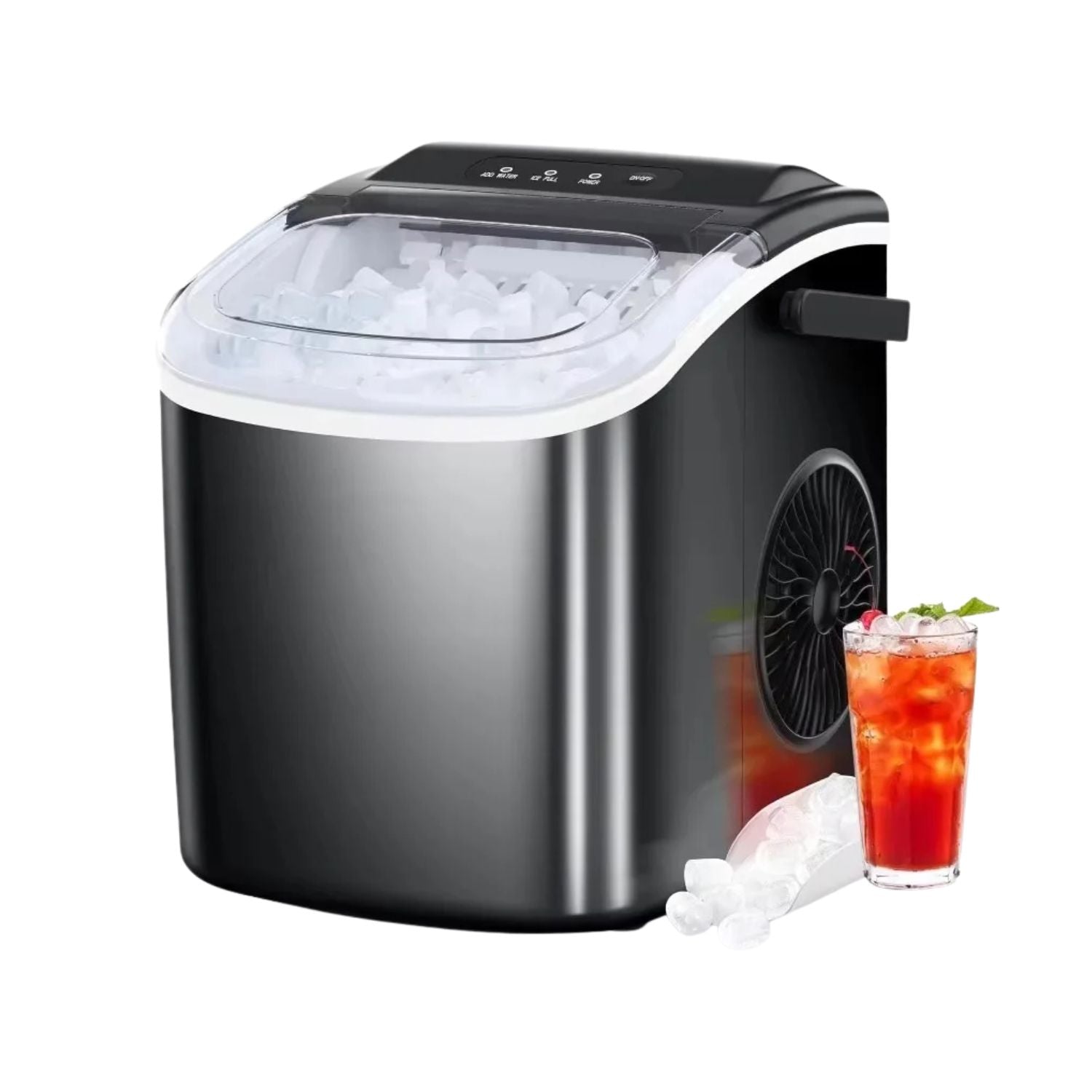 Mini Ice Cube Maker with Handle – Self-Cleaning, Fast Ice