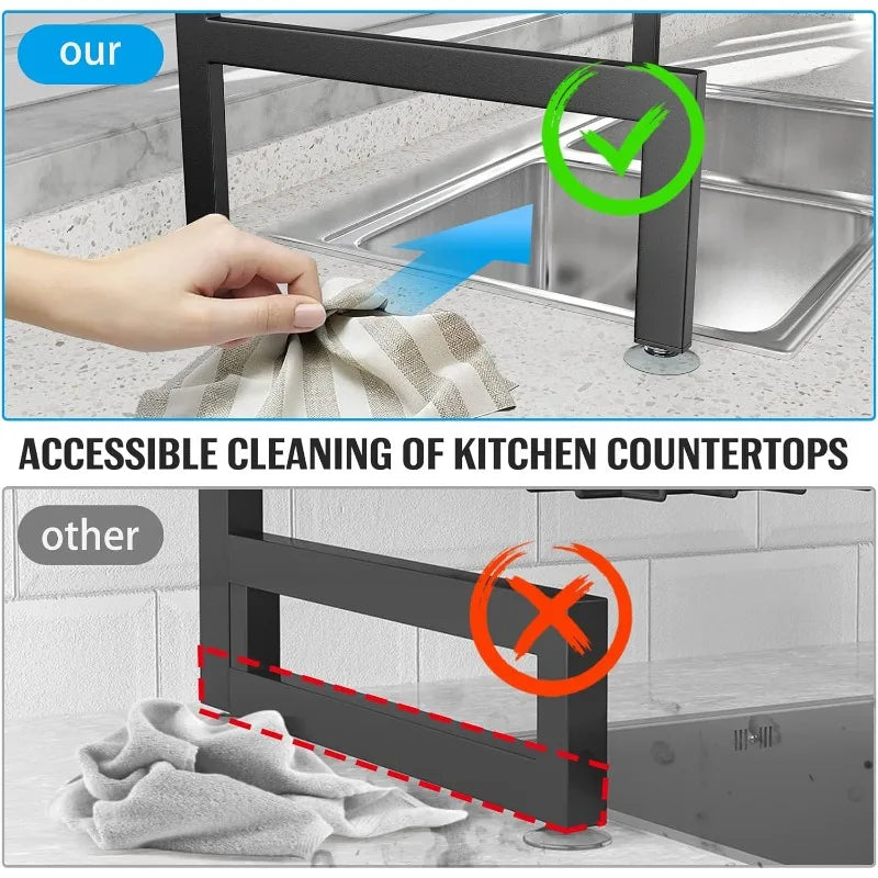 Multi-Layer Over Sink Dish Drying Rack – Adjustable and Large