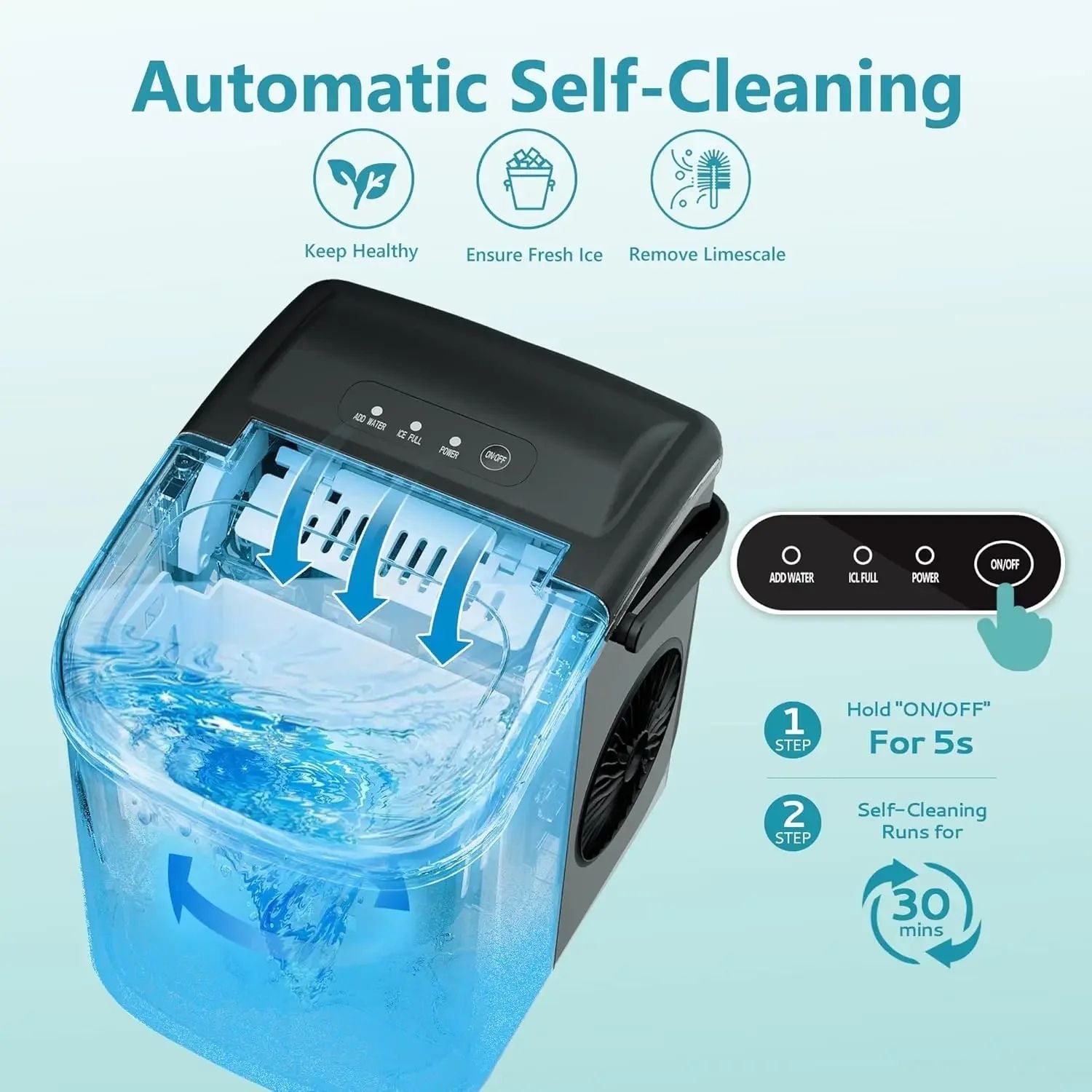 Portable Ice Machine with Handle – Fresh Ice in 6 Minutes