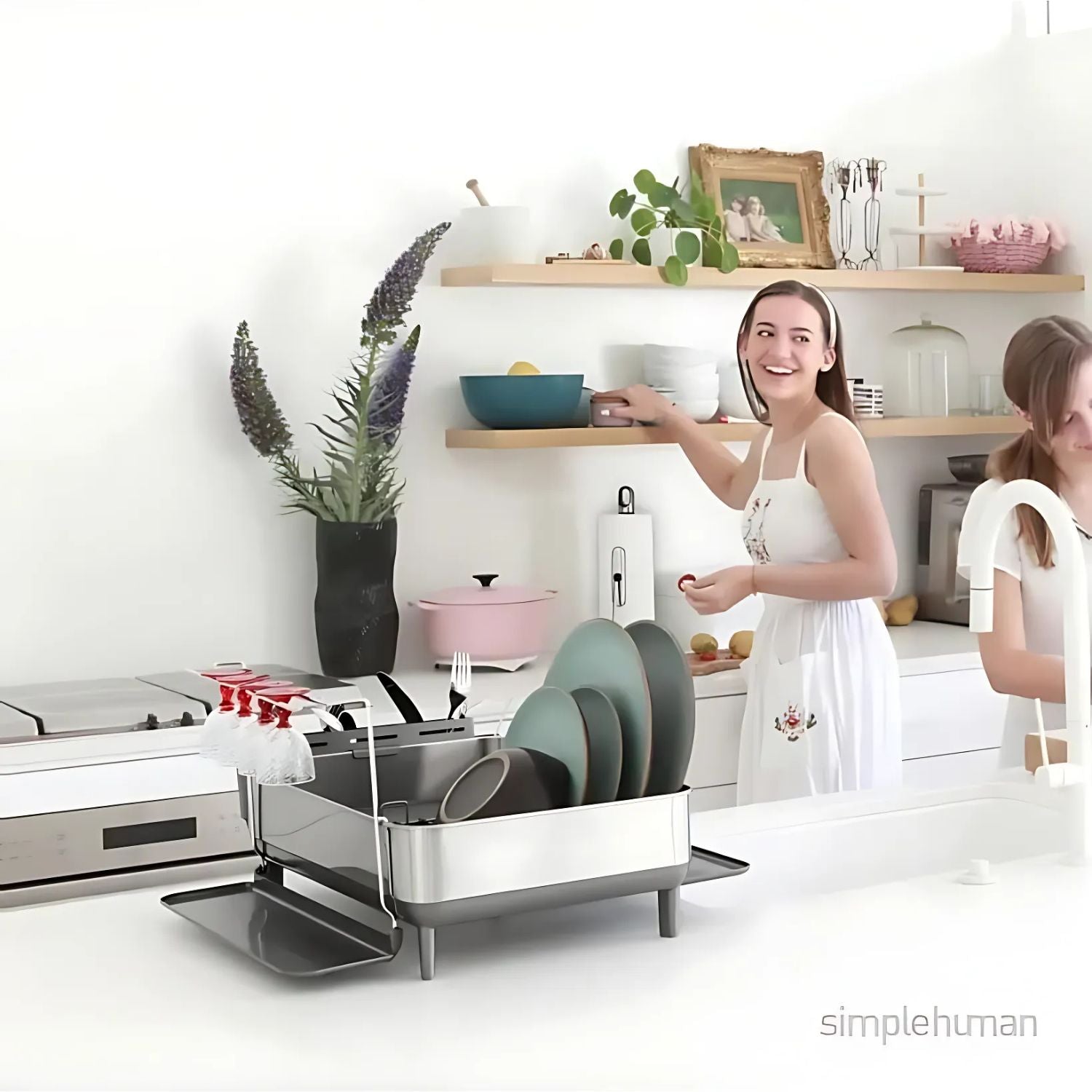 Premium Stainless Steel Dish Drying Rack - Rustproof & Compartments