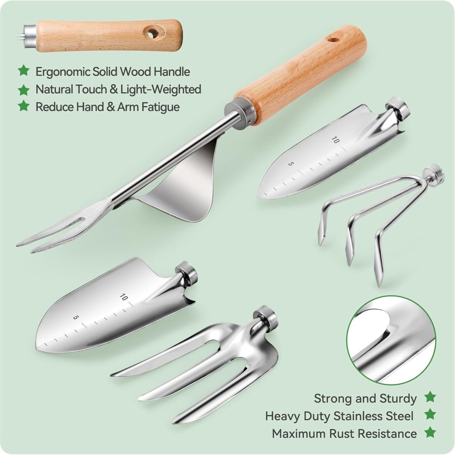 Premium Stainless Steel Gardening Tools Set - Easy Gardening & Rustproof