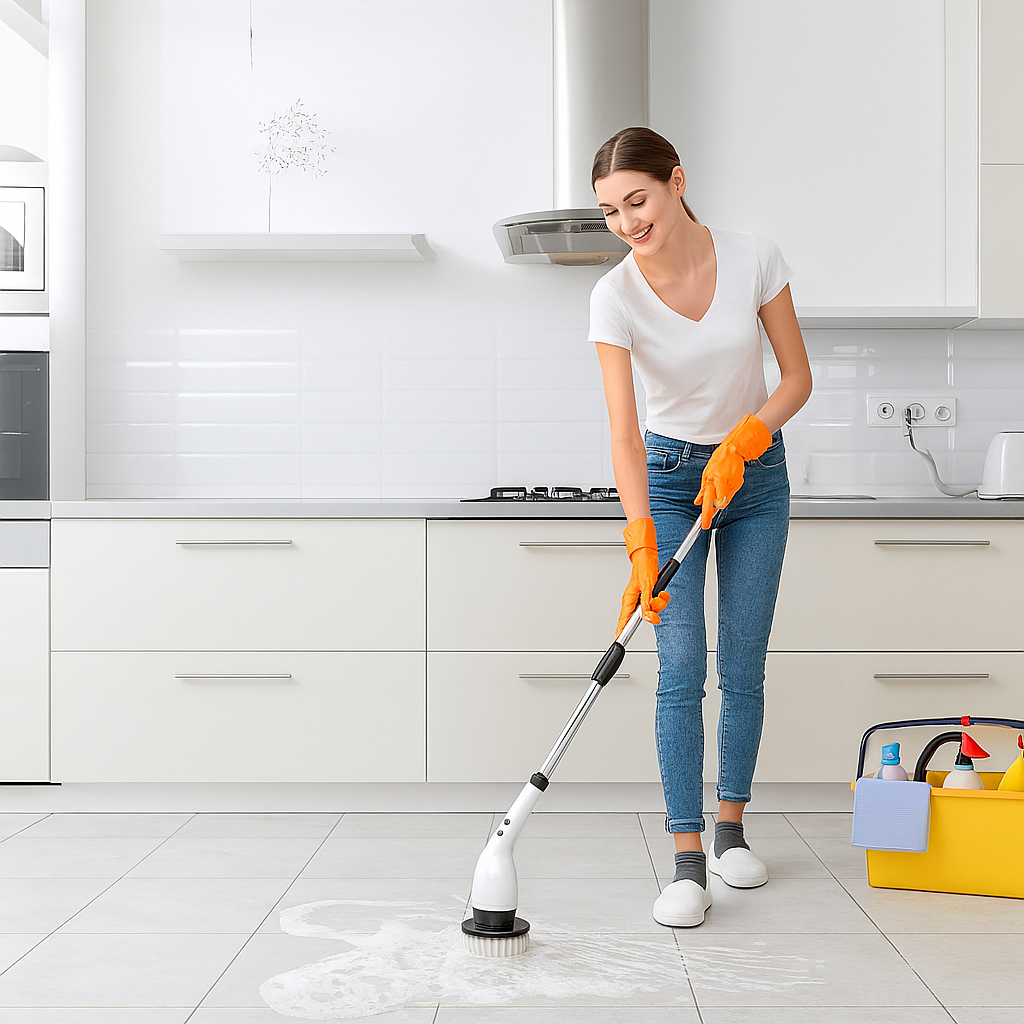Rechargeable Electric Spin Scrubber – Dual-Speed & Long Handle