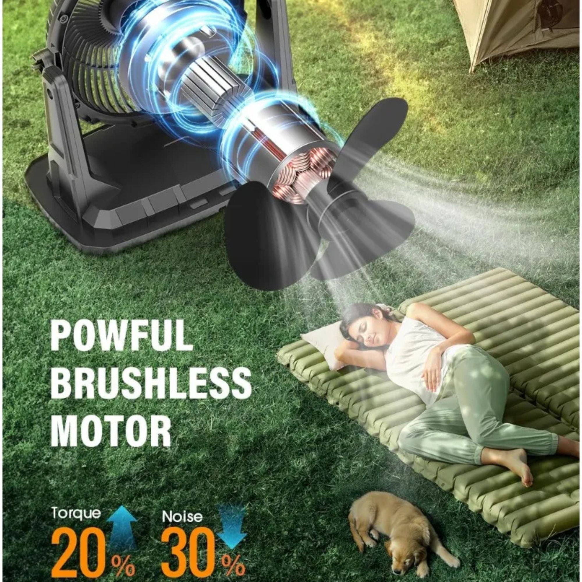 Rechargeable Misting Fan -  Patio, Tent, and Beach