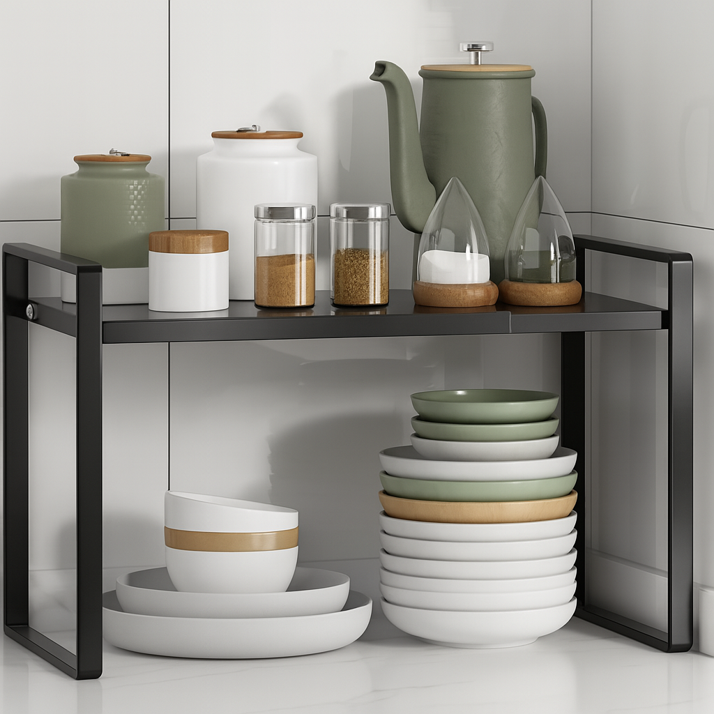 Retractable Metal Shelf Organizer –  for Closet, Bathroom, Kitchen, Office