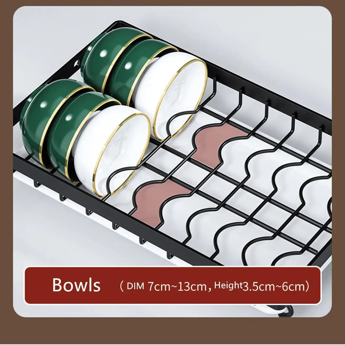 3-Tier Dish Drying Rack with Drainage Tray – Large Countertop Organizer for Bowls, Plates & Utensils | Rustproof Metal Kitchen Rack