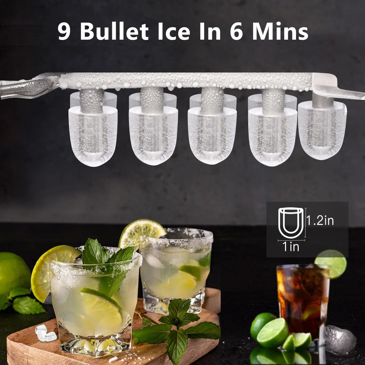 Mini Ice Cube Maker with Handle – Self-Cleaning, Fast Ice