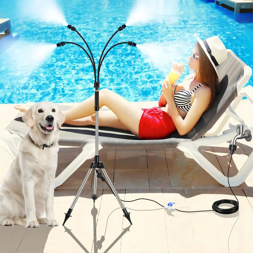 Adjustable Tripod Misting System - Ideal for Decks, Lawns & Camping