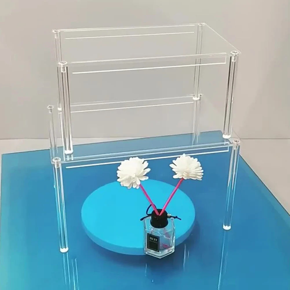 4-Pack Acrylic Cabinet Shelf Risers – Kitchen Counter Organizer Set