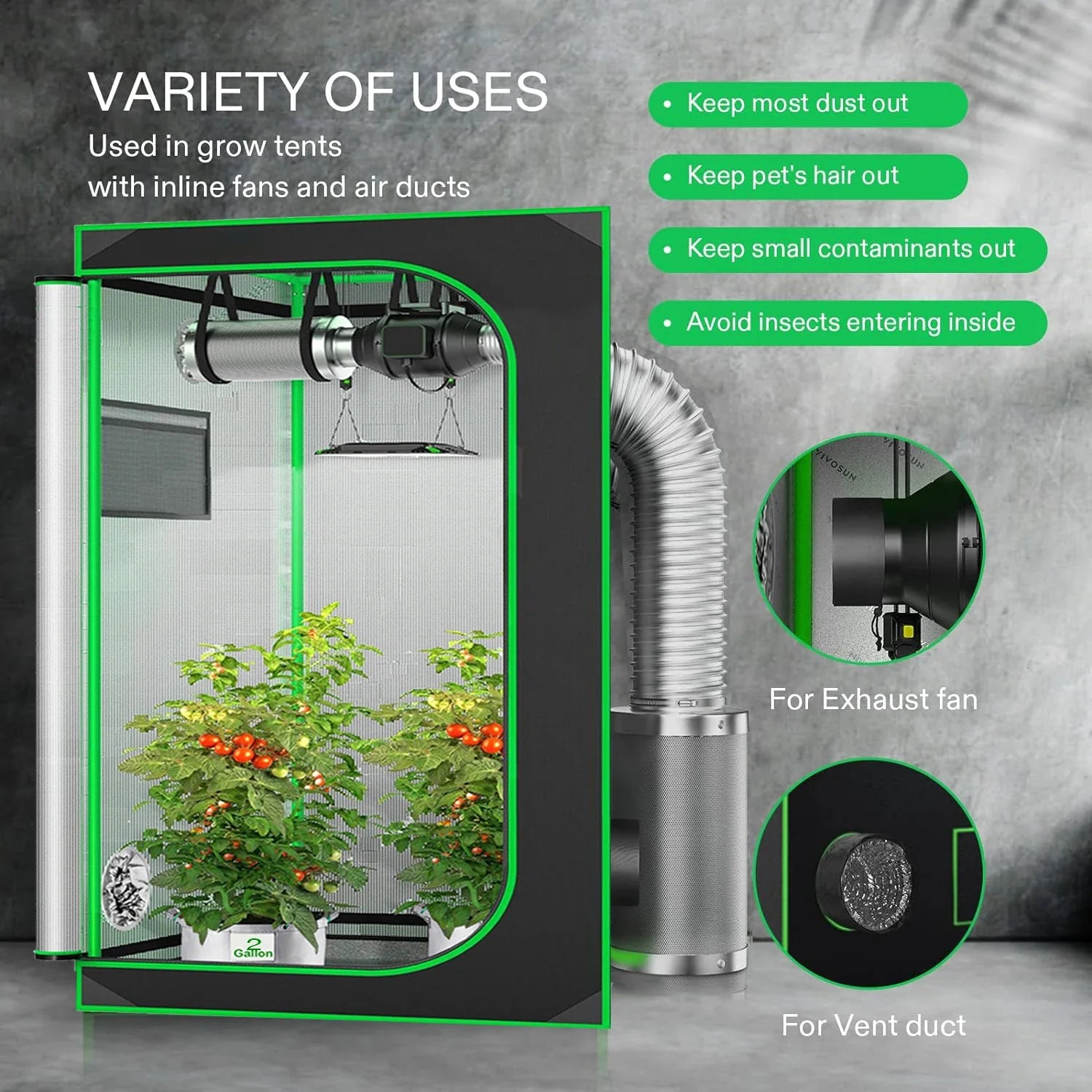 Premium Grow Tent 16"x16"x48" – High Reflective Mylar Indoor Hydroponic Grow Box with Multi-Chamber, Observation Window & Floor Tray