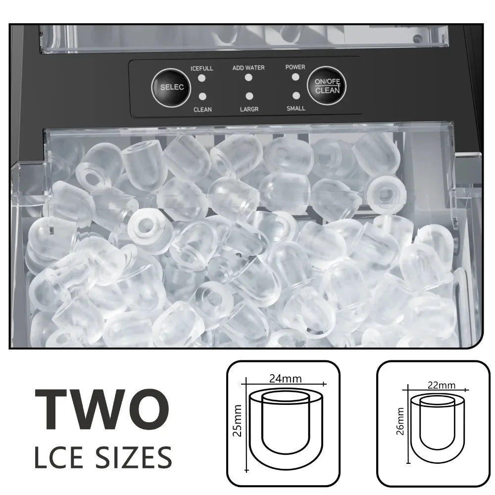 Fast Portable Ice Maker– Compact, Self-Cleaning, 6 Min Ice